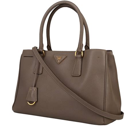 Sac Galleria en cuir beige Prada 